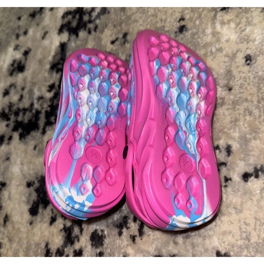 Buc-eecs Big Kids Water Shoes Sandals Youth Girls Size 2 -‎ 3 Pink Blue Swirl